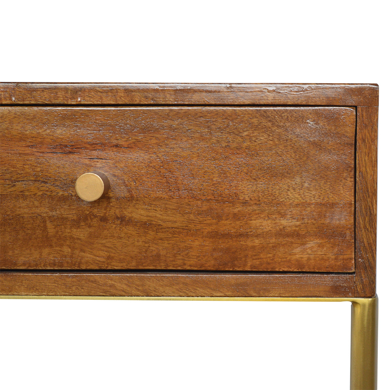 Chestnut Butler Tray Table with Gold Base