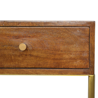 Chestnut Butler Tray Table with Gold Base