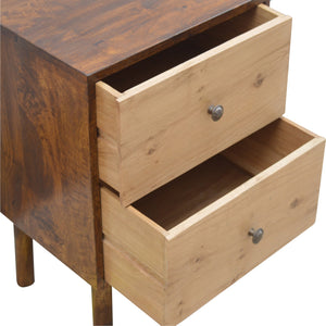 2 Drawer Bedside Cabinet with Oak Wood Drawer Fronts - ON BACK ORDER !