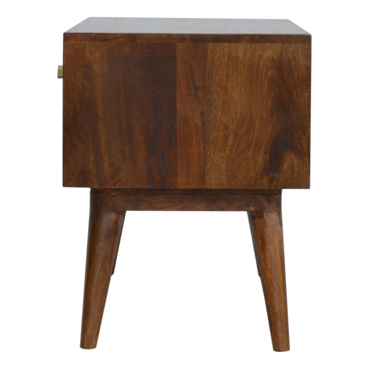 Chestnut Diamond Carved Storage Hallway Bench