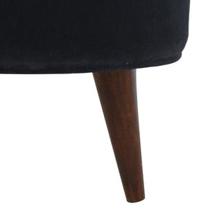 Black Velvet Nordic Style Footstool
