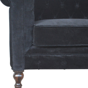 Black Velvet Chesterfield Sofa